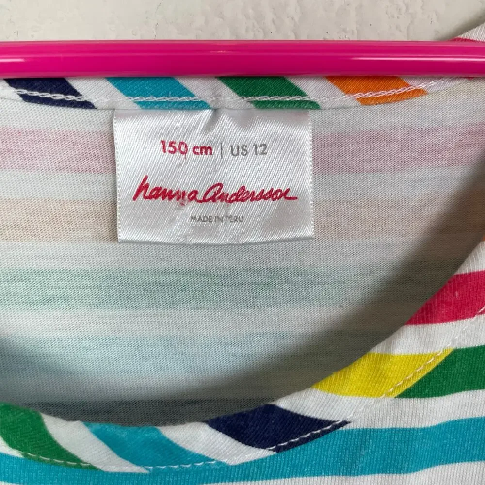 Hanna Andersson Multicolor Stripe Knit Sleeveless Dress 12